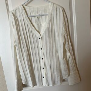 Treasure & Bond Pleated Button Down Shirt